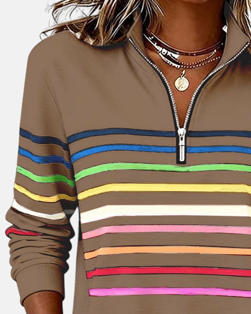 AURELIA | FELPA A RIGHE ZIP