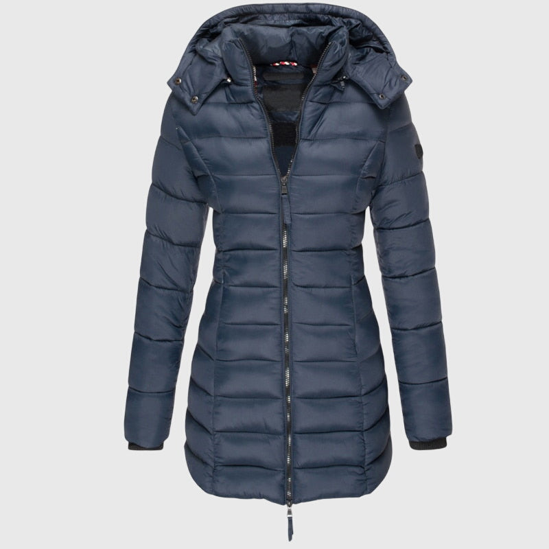 Elise™ - Giacca Lunga in Piuma Elegante