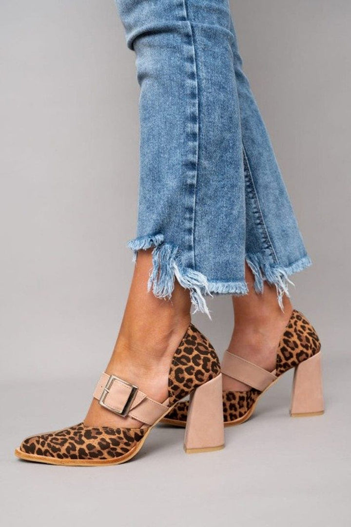 Ilana™ | Tacones de bloque con atrevido estampado de leopardo