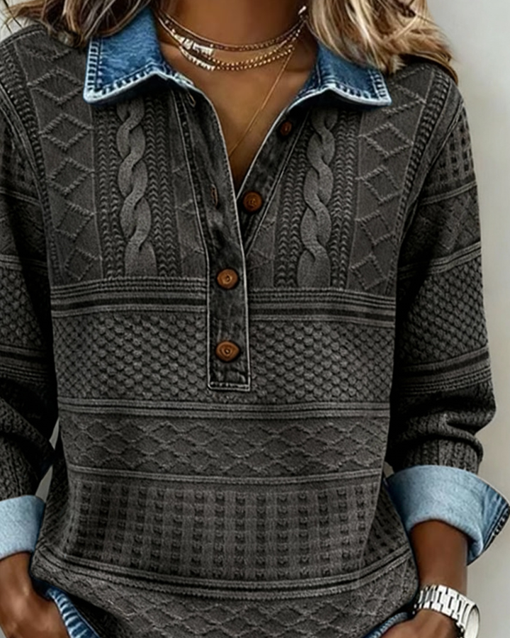 Dolores | Stylish Half-Button Fleece with Collar