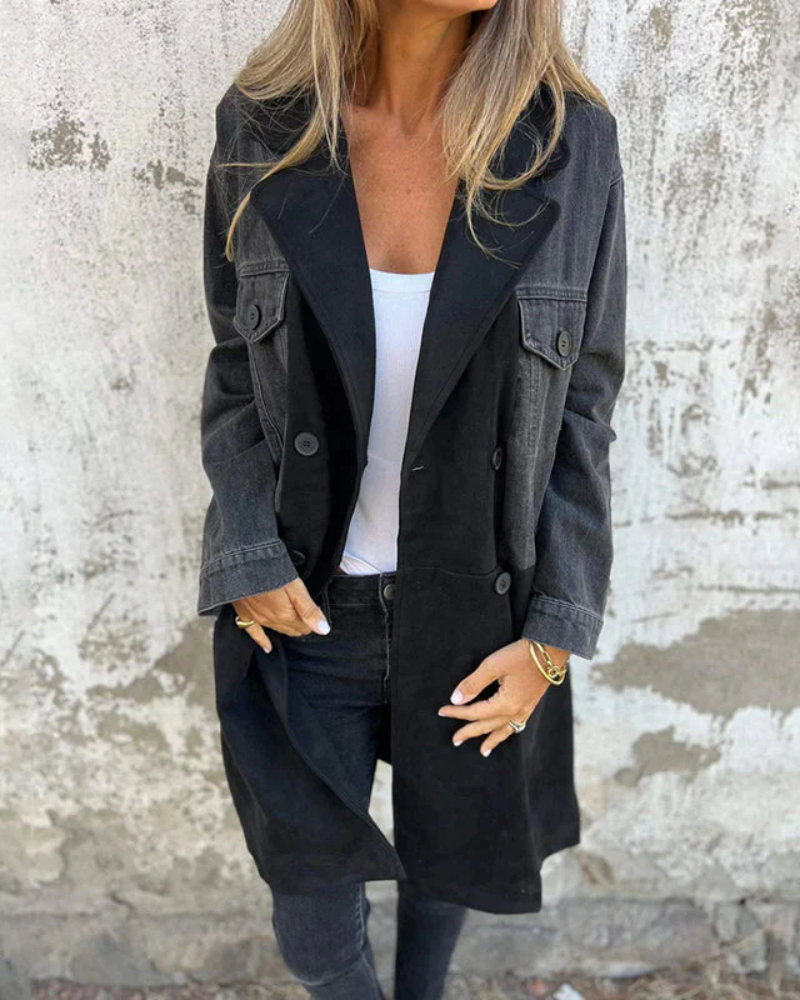 Marites - Cappotto in Denim e Camello