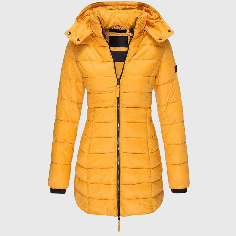 Elise™ - Giacca Lunga in Piuma Elegante