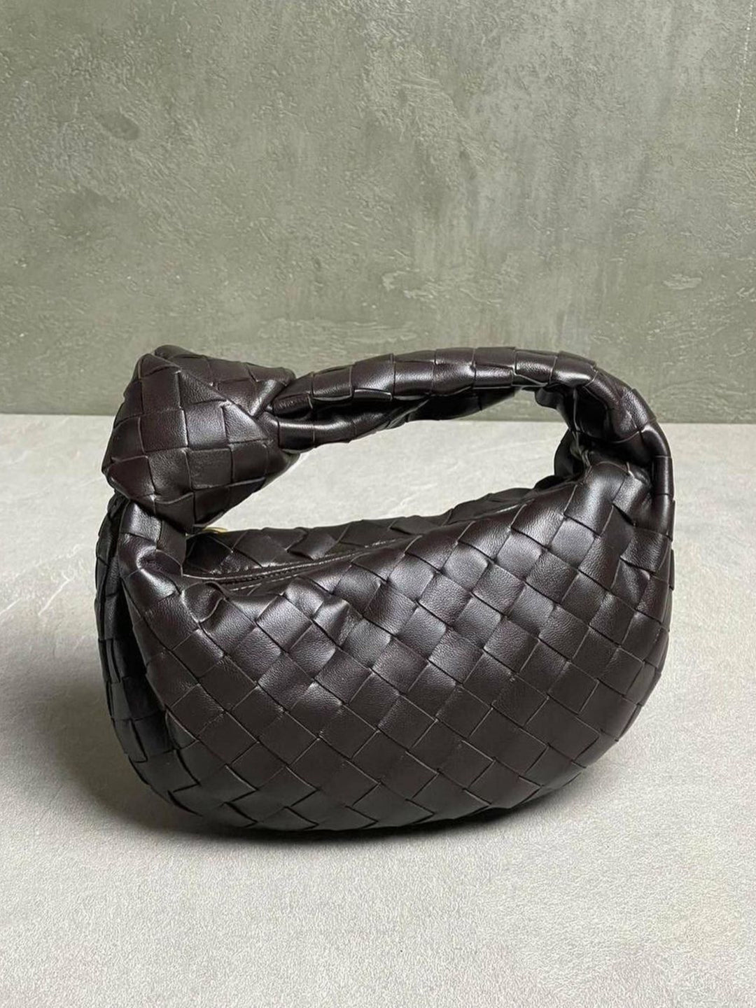 Mini Borsa con Manico Intrecciato in Marigold