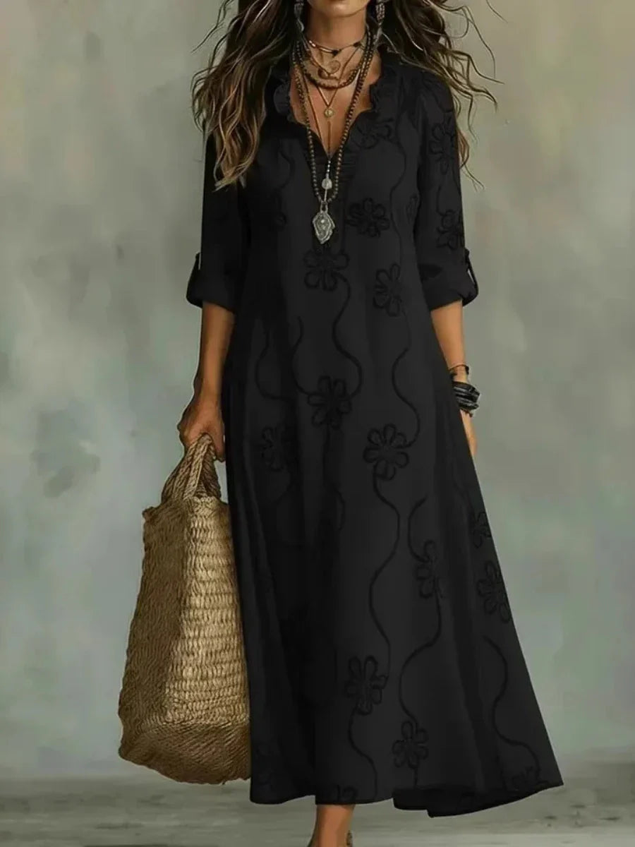Bianca | Abito Maxi Ricamato Bohemien