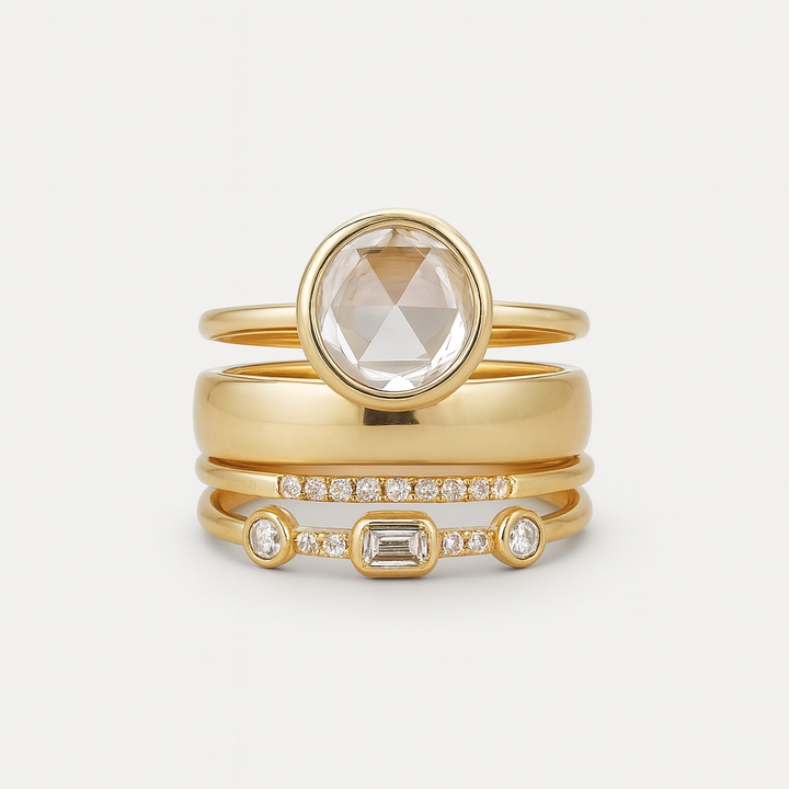 Anello vintage in oro con zircone