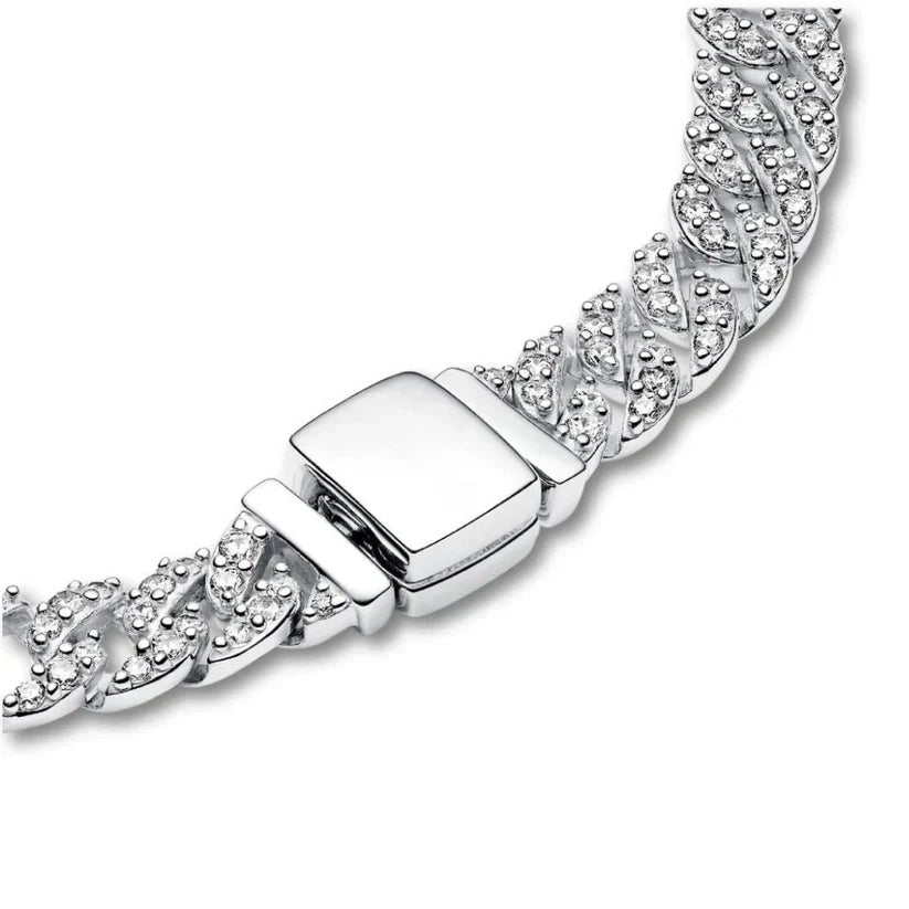 Bracciale cubano con moissanite