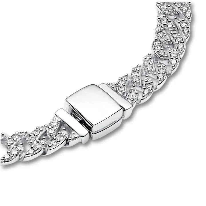 Bracciale cubano con moissanite