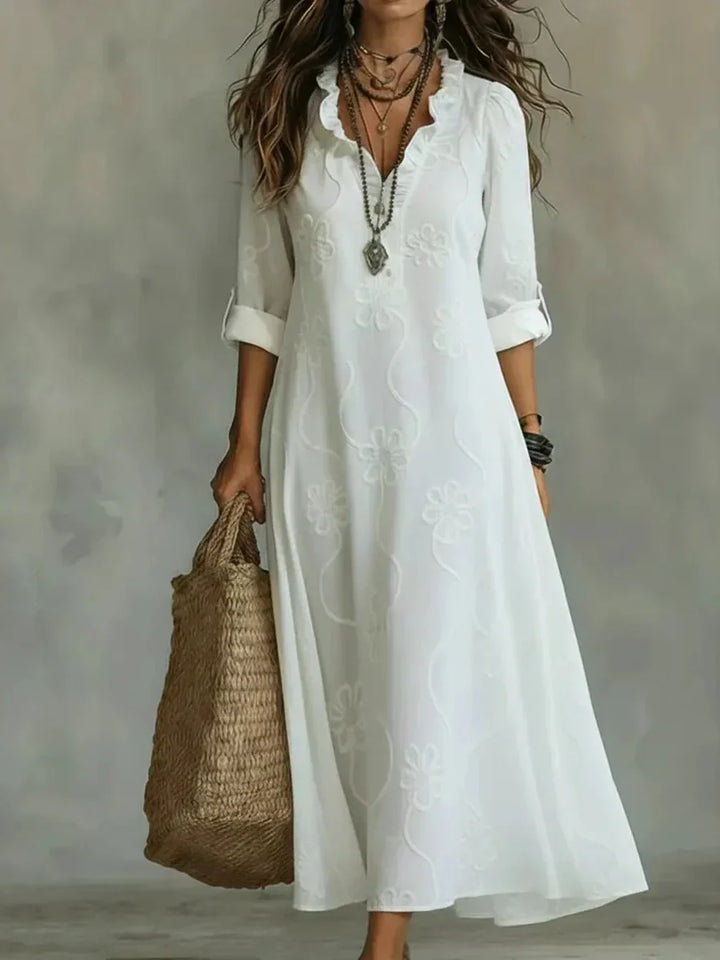 Bianca | Abito Maxi Ricamato Bohemien