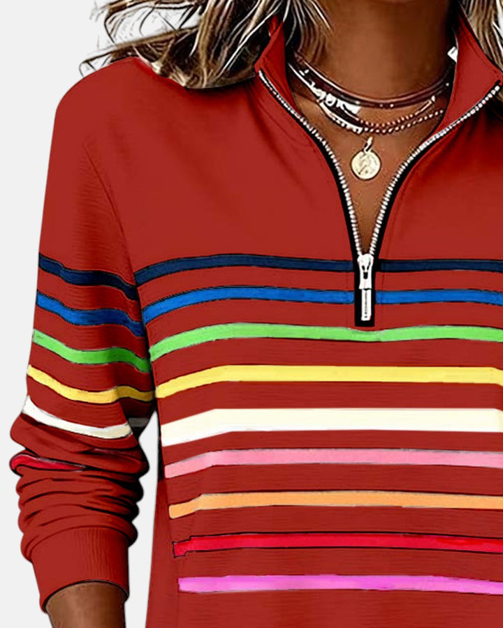 AURELIA | FELPA A RIGHE ZIP