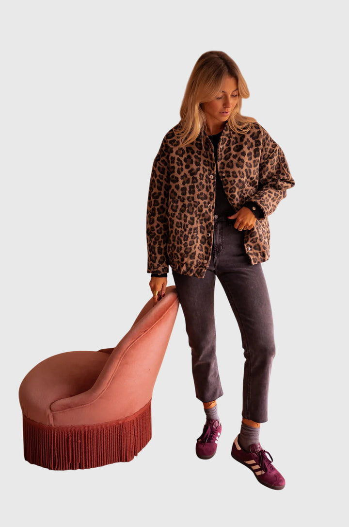 Elodie | Giacca Trendy con Motivo Leopardo