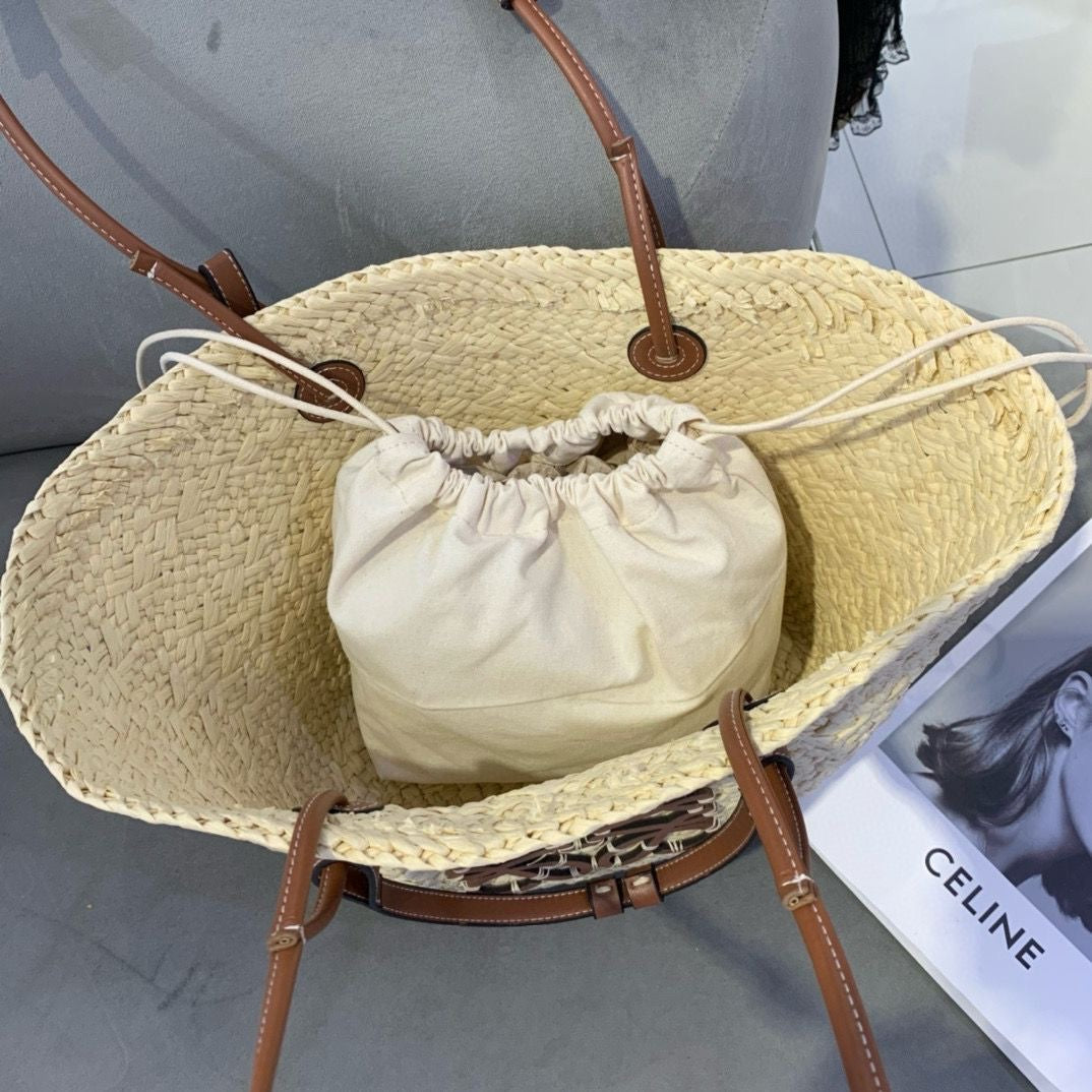 Le Borse "Riviera" — Cesto Intrecciato in Raffia