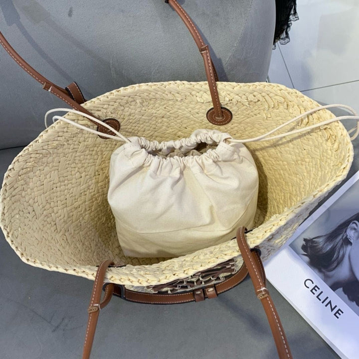 Le Borse "Riviera" — Cesto Intrecciato in Raffia
