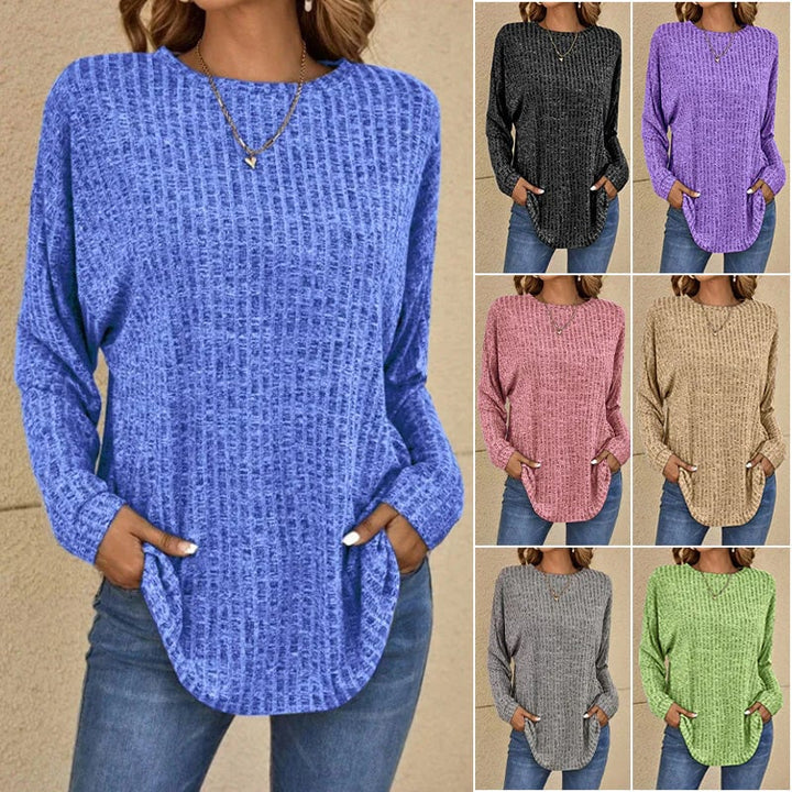 🌸Maglione Casual a Manica Lunga in Morbido Cotone Misto, Vestibilità Ampia e Disponibile in Vari Colori!