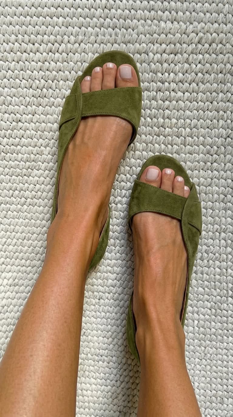 Nicoletta | Sandali slingback in ecosuede con tacco basso e punta aperta