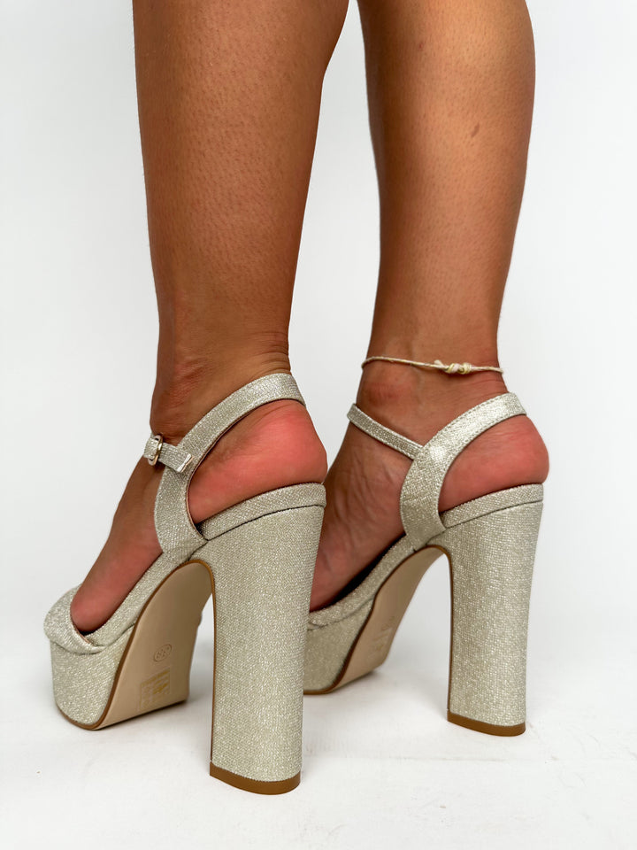Sandali Glitter Oro con Piattaforma