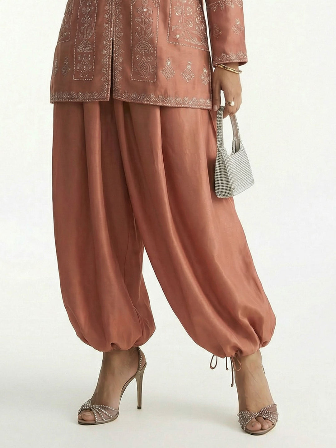 Pantaloni Terracotta Ricamati