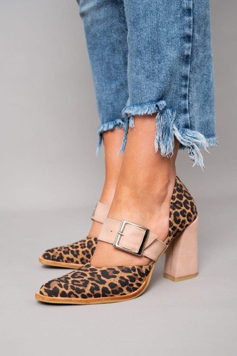 Ilana™ | Tacones de bloque con atrevido estampado de leopardo