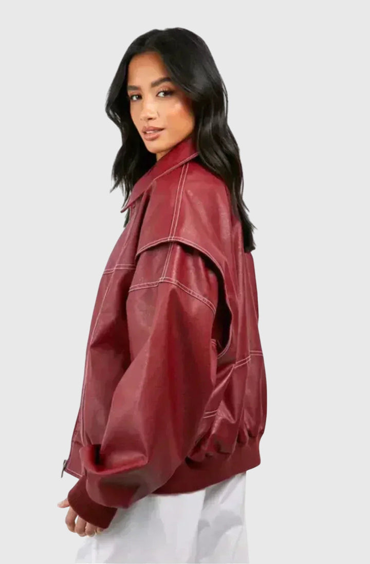 Faye™ - Giacca Oversize in Pelle
