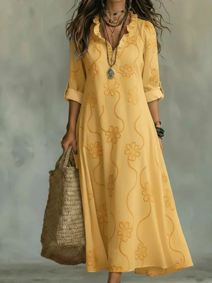 Bianca | Abito Maxi Ricamato Bohemien