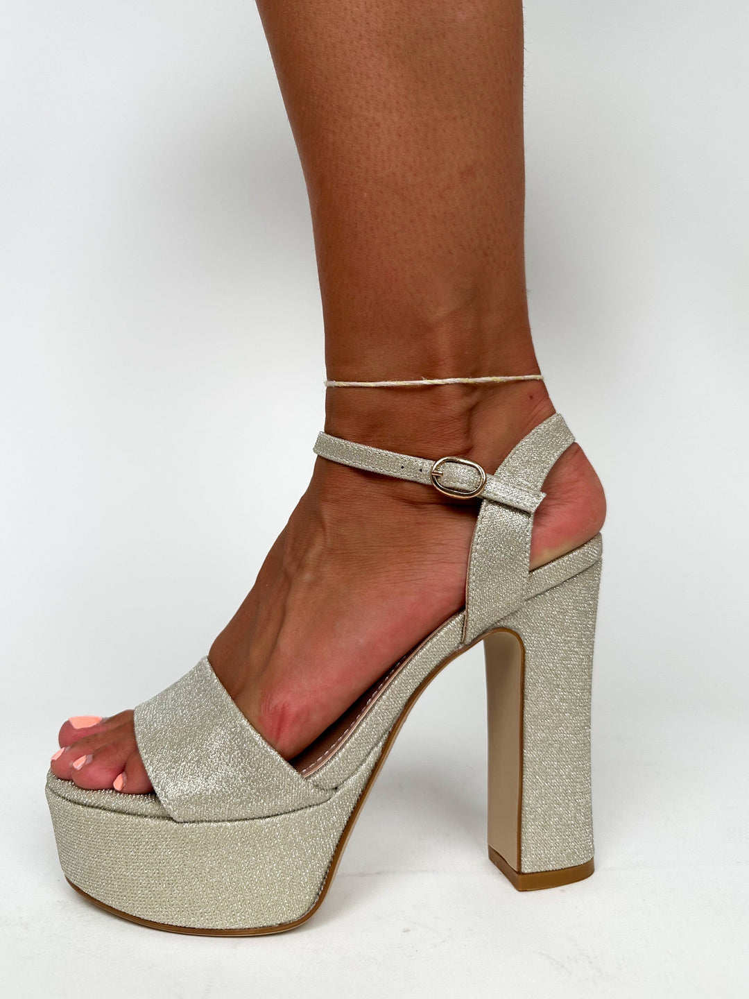 Sandali Glitter Oro con Piattaforma