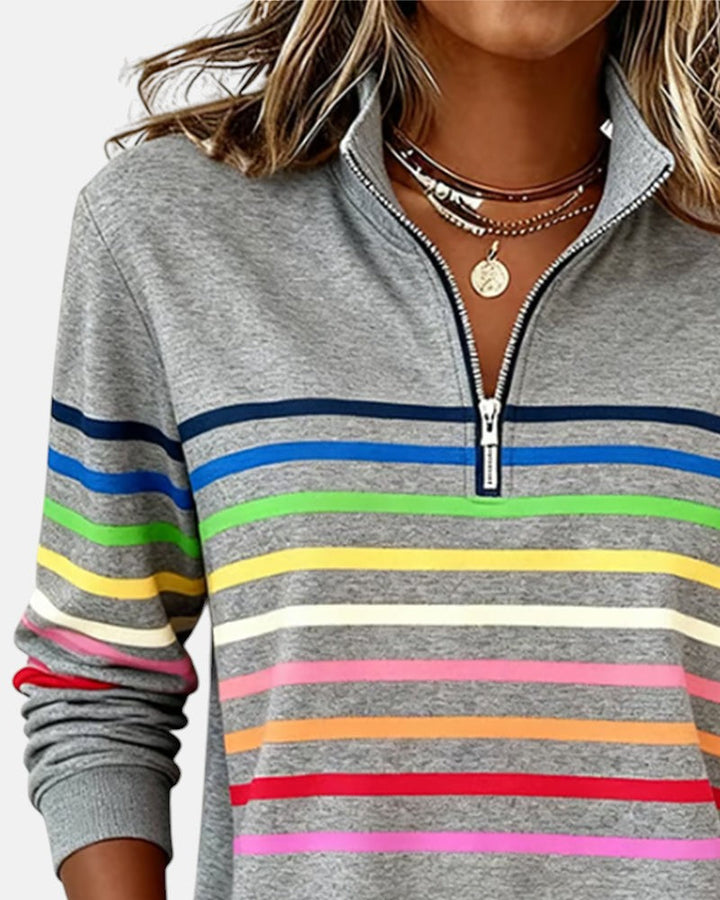 AURELIA | FELPA A RIGHE ZIP