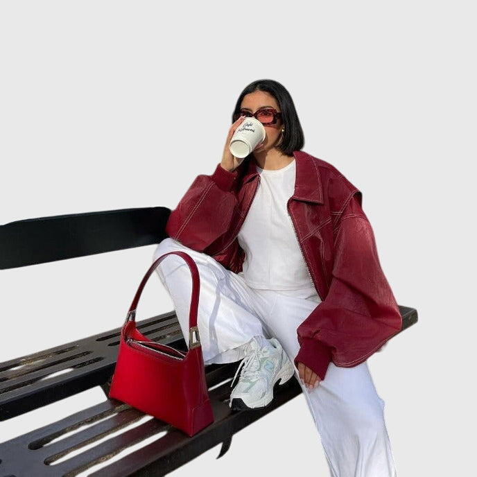 Faye™ - Giacca Oversize in Pelle
