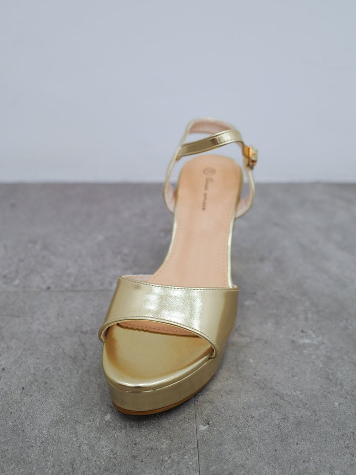 Basse Sandali Piattaforma in Oro