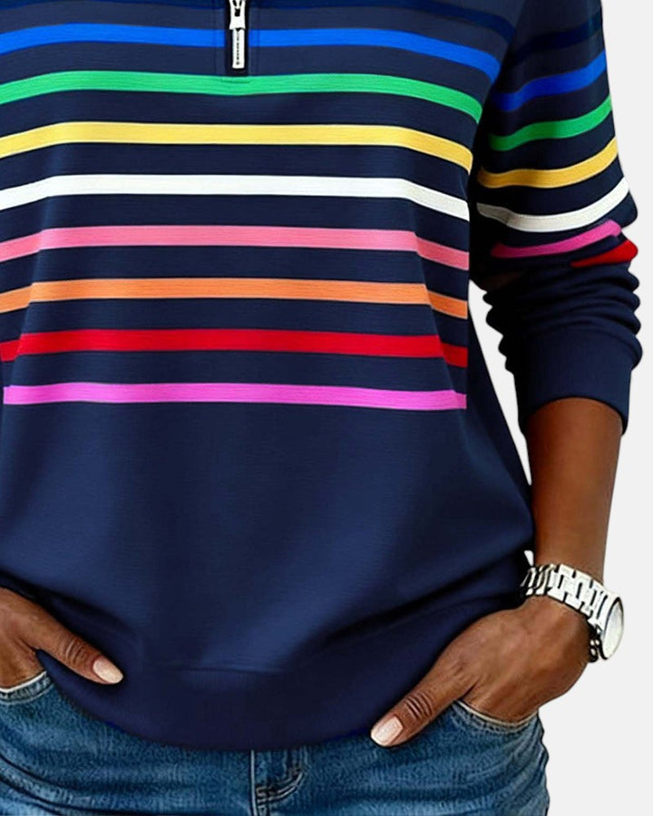 AURELIA | FELPA A RIGHE ZIP