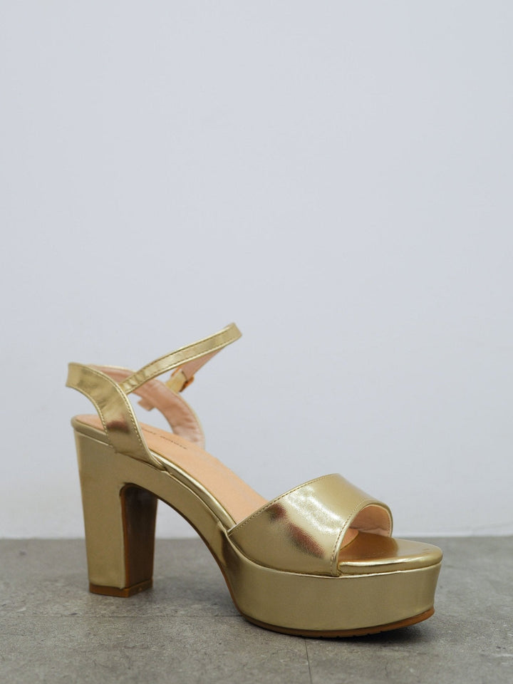 Basse Sandali Piattaforma in Oro