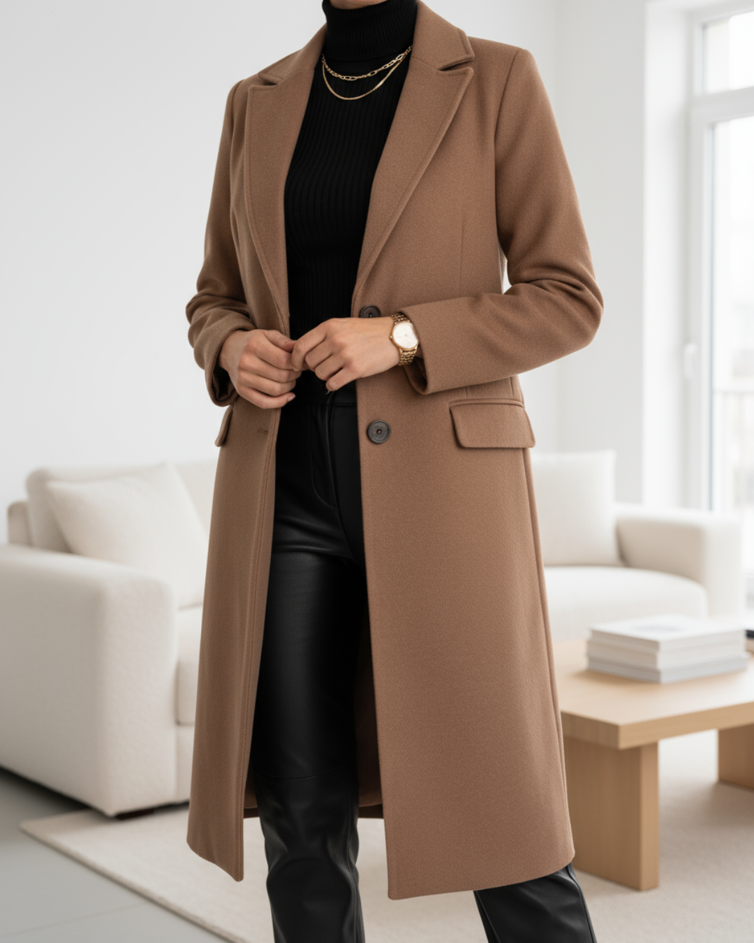 Judith | Elegante Cappotto Lungo in Lana di Alta Qualità