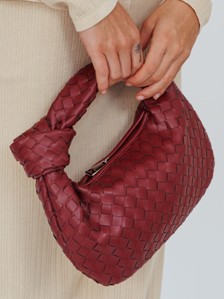 Mini Borsa con Manico Intrecciato in Marigold