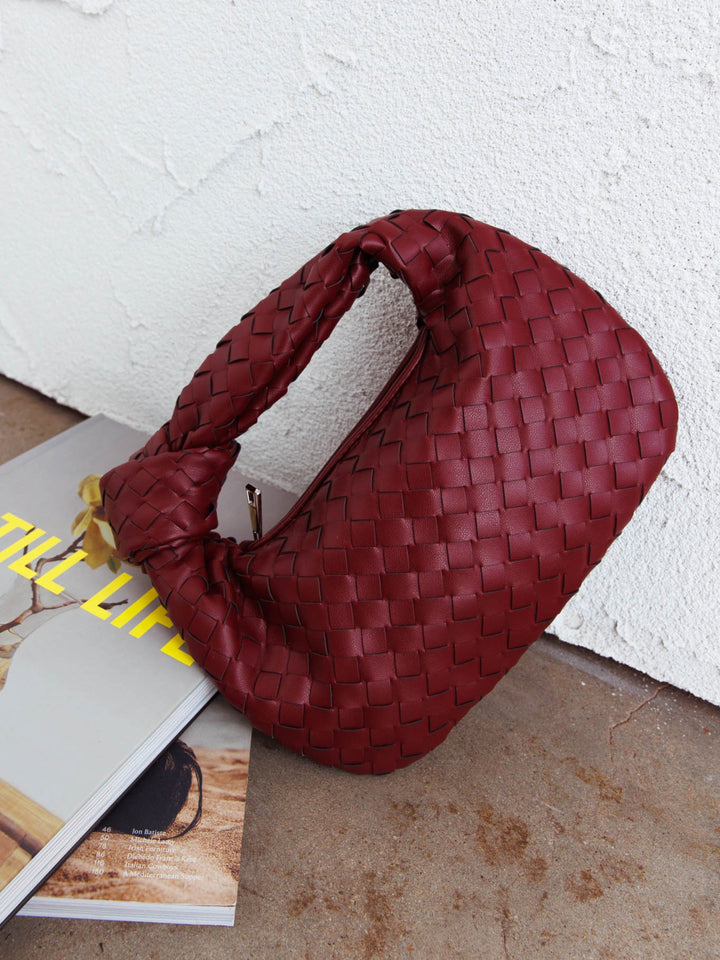 Mini Borsa con Manico Intrecciato in Marigold