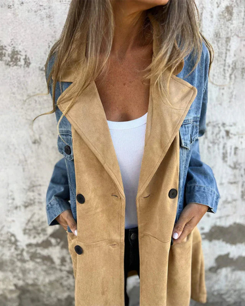 Marites - Cappotto in Denim e Camello