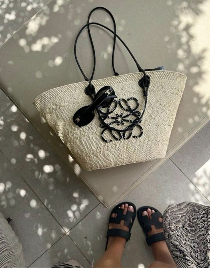 Le Borse "Riviera" — Cesto Intrecciato in Raffia