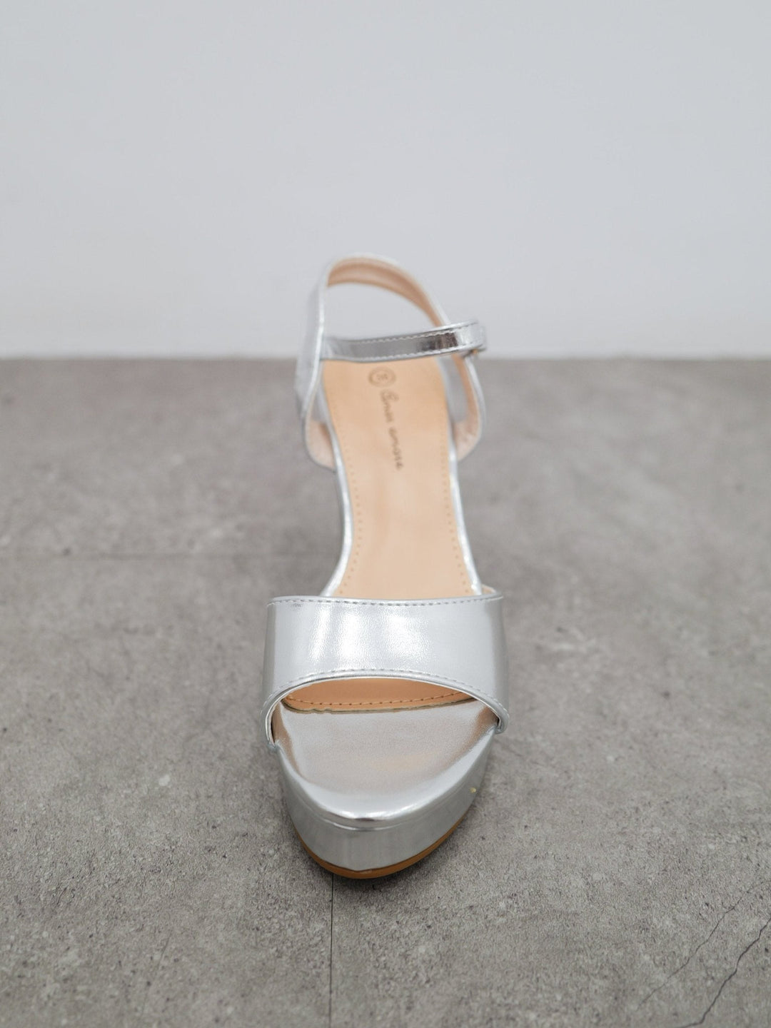 Sandali Bassi con Piattaforma in Argento