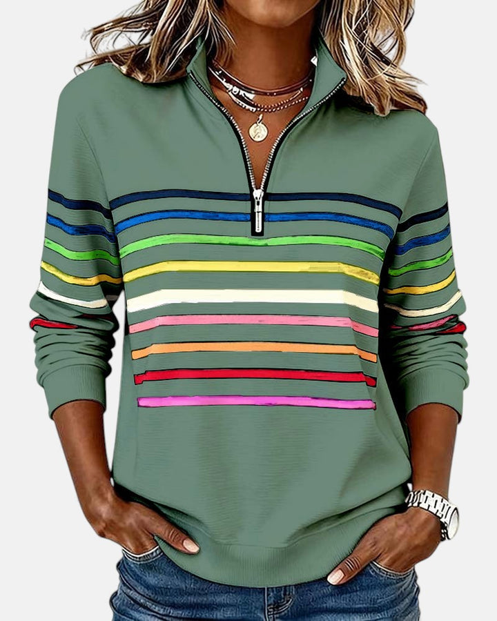 AURELIA | FELPA A RIGHE ZIP