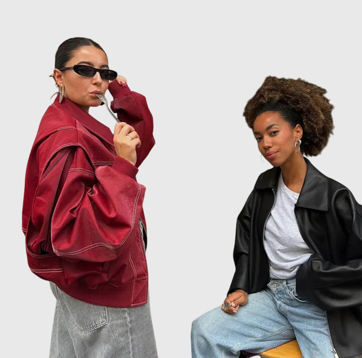 Faye™ - Giacca Oversize in Pelle