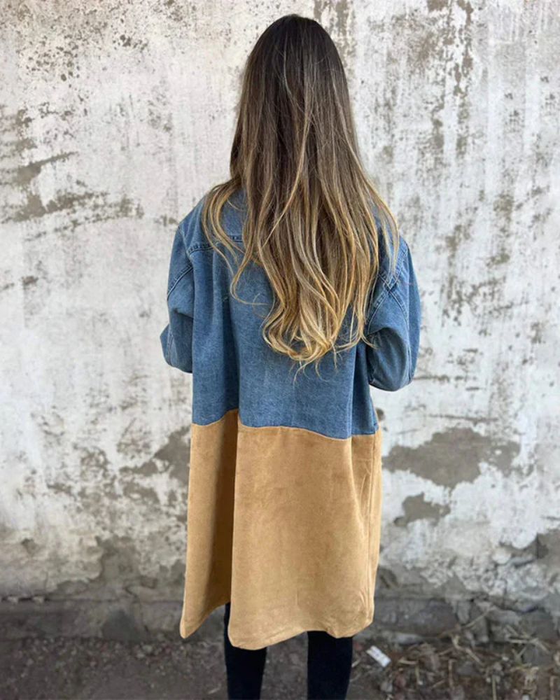 Marites - Cappotto in Denim e Camello