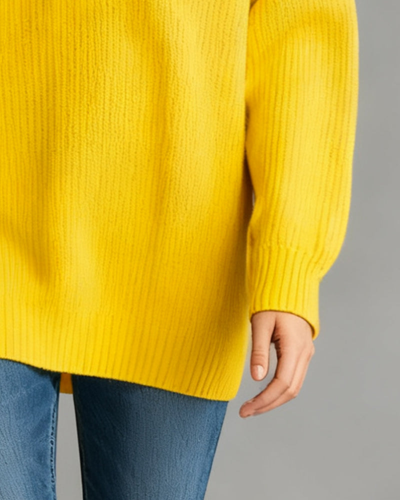 Jane - Elegante Maglione a Tre Bottoni con Collo