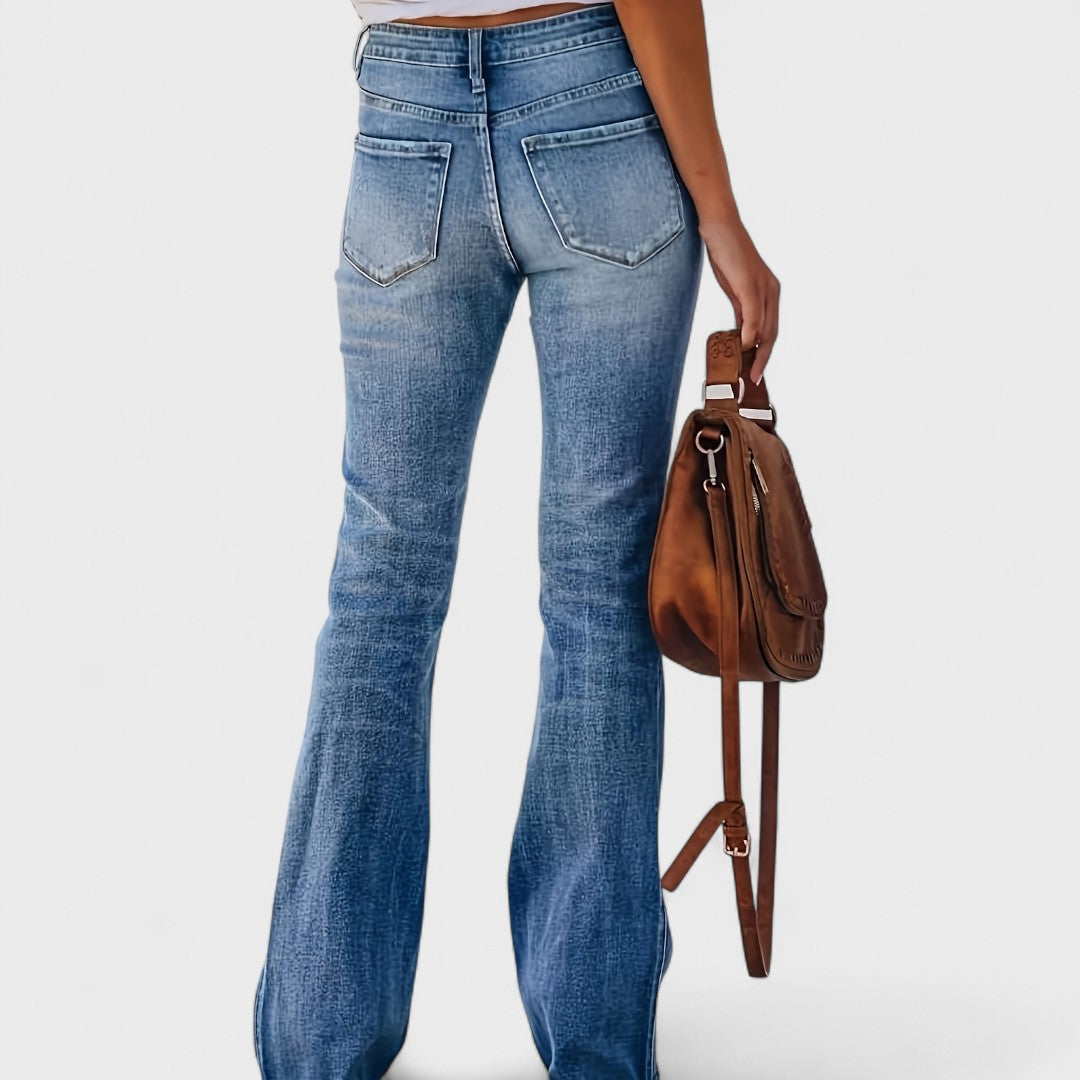 Jeans Flare Elasticizzati Retro Versatili Casual