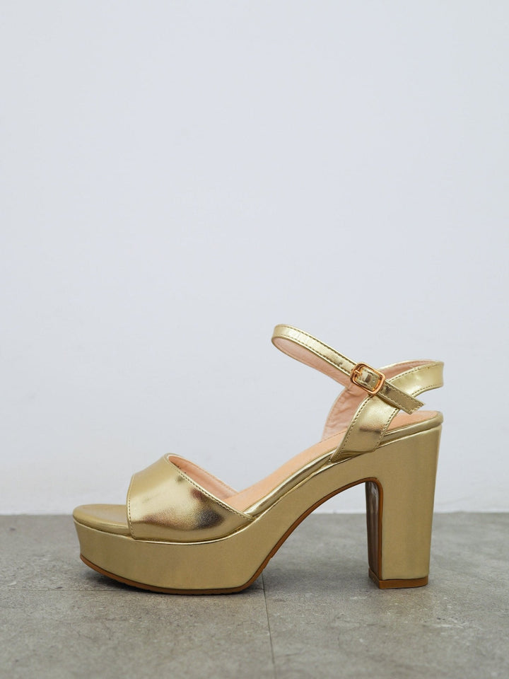 Basse Sandali Piattaforma in Oro