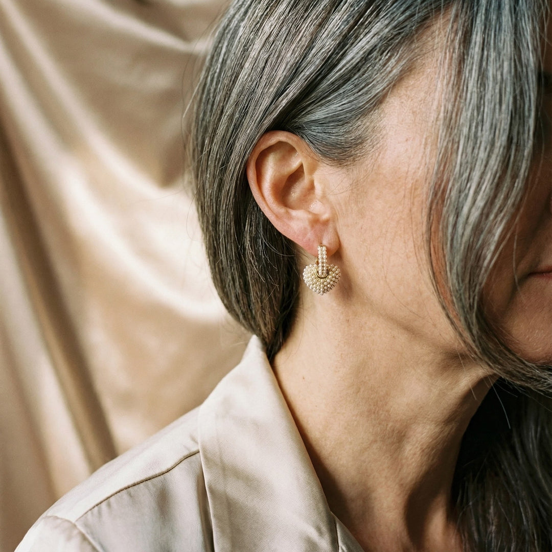 Gold “Perles d'Amour” Hoop Earrings