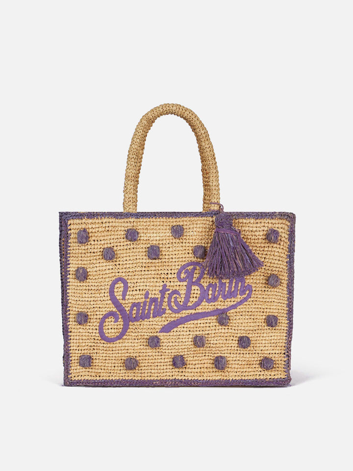 Colette Polka Dot Raffia Sponge Bag