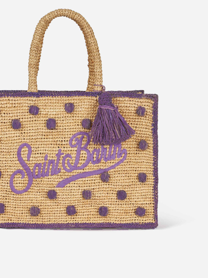 Colette Polka Dot Raffia Sponge Bag