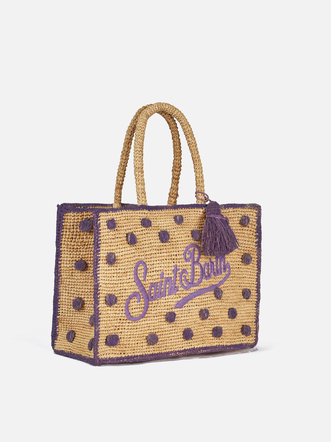 Colette Polka Dot Raffia Sponge Bag