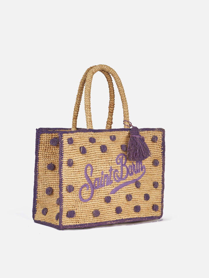 Colette Polka Dot Raffia Sponge Bag