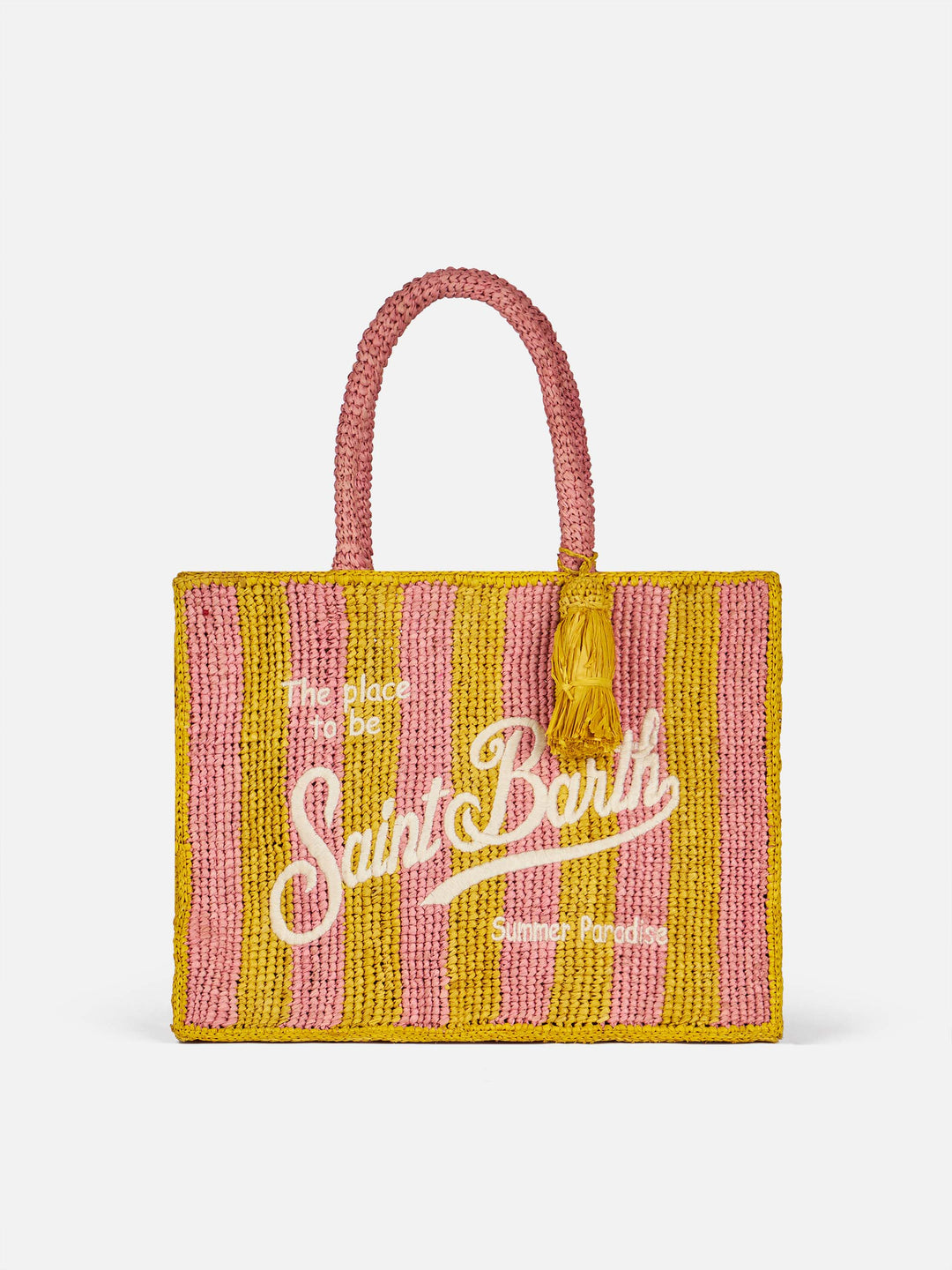 Colette Striped Raffia Bag