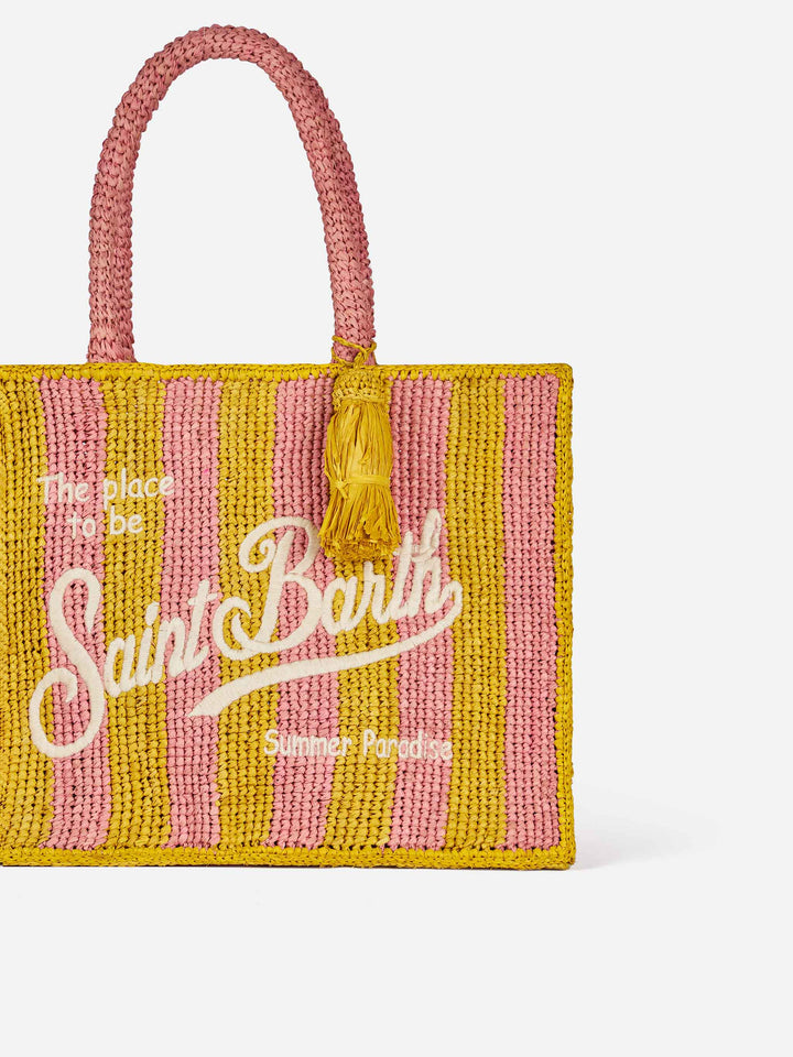 Colette Striped Raffia Bag