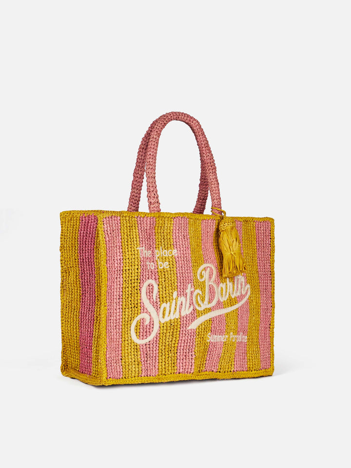 Colette Striped Raffia Bag