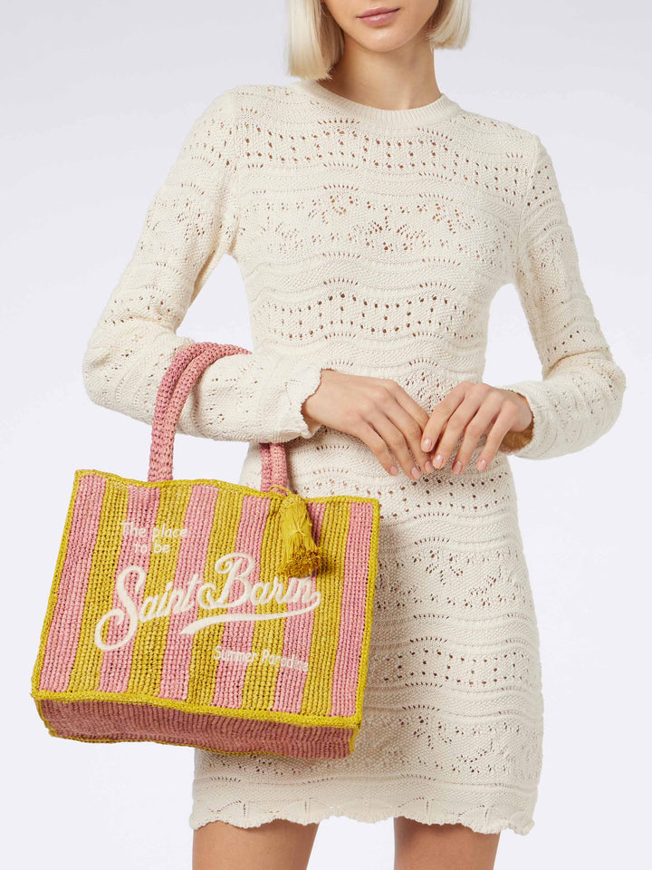Colette Striped Raffia Bag